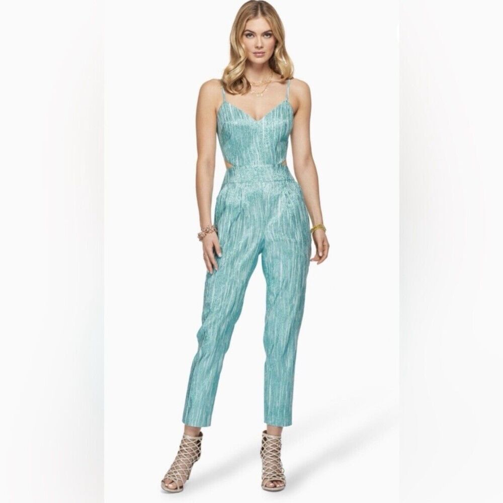 Sleeveless Teal Textured Jumpsuit